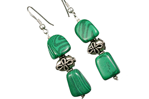 SKU 11238 - a Malachite earrings Jewelry Design image