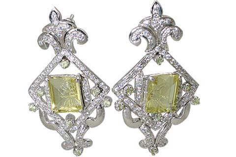 SKU 11526 - a Lemon Quartz earrings Jewelry Design image
