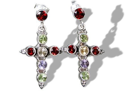 SKU 1189 - a Multi-stone Earrings Jewelry Design image