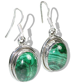 SKU 11991 - a Malachite earrings Jewelry Design image