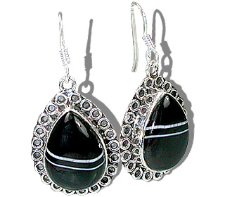 SKU 12000 - a Onyx earrings Jewelry Design image