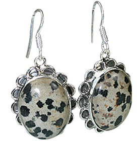 SKU 12007 - a Dalmatian Jasper earrings Jewelry Design image