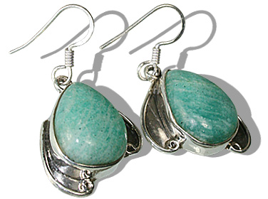 SKU 12046 - a Amazonite earrings Jewelry Design image