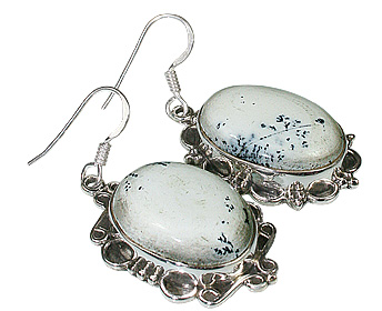 SKU 12071 - a Dendrite opal earrings Jewelry Design image