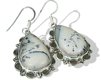SKU 12074 - a Dendrite opal earrings Jewelry Design image
