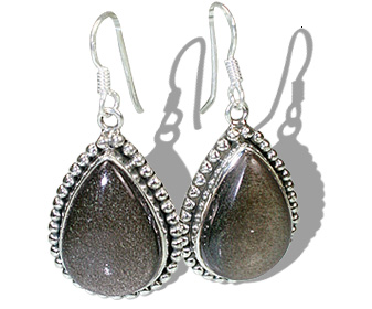 SKU 12106 - a Obsidian earrings Jewelry Design image