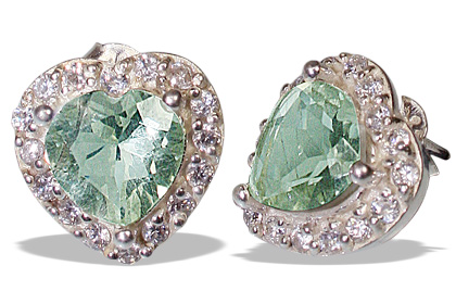 SKU 12162 - a Green amethyst earrings Jewelry Design image