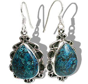 SKU 12171 - a Chrysocolla earrings Jewelry Design image