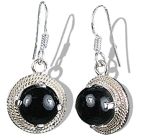 SKU 12261 - a Onyx earrings Jewelry Design image