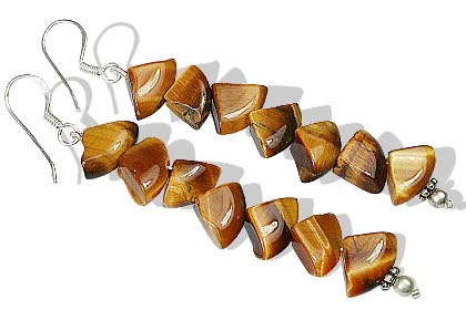 SKU 12380 - a Tiger eye earrings Jewelry Design image