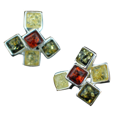SKU 12472 - a Amber earrings Jewelry Design image