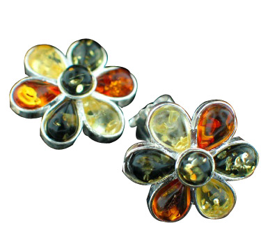 SKU 12474 - a Amber earrings Jewelry Design image