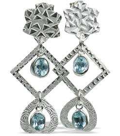 SKU 13027 - a Blue topaz earrings Jewelry Design image