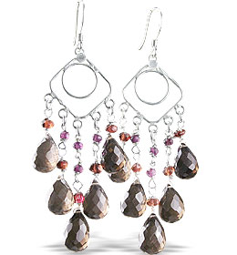 SKU 13966 - a Smoky Quartz Earrings Jewelry Design image