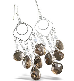 SKU 13983 - a Smoky Quartz Earrings Jewelry Design image