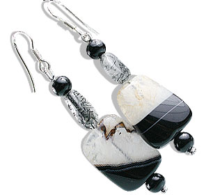 SKU 14710 - a Onyx earrings Jewelry Design image