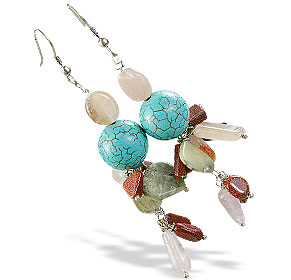 SKU 14960 - a Multi-stone earrings Jewelry Design image