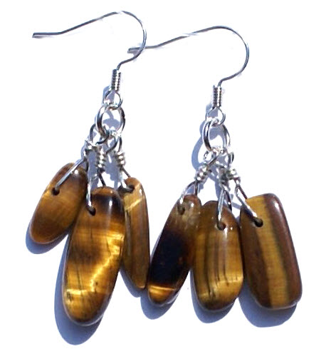 SKU 15091 - a Tiger eye Earrings Jewelry Design image