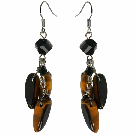 SKU 15138 - a Tiger eye earrings Jewelry Design image