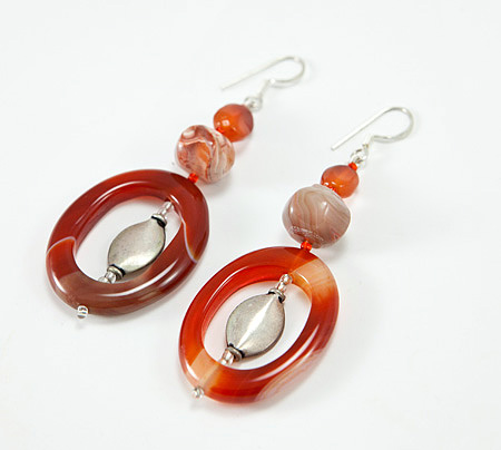 SKU 17324 - a Carnelian Earrings Jewelry Design image