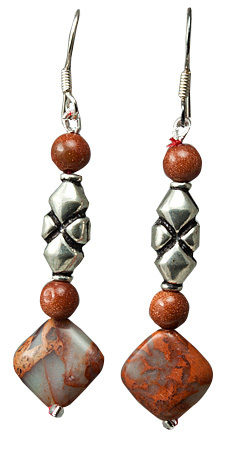 SKU 17664 - a Goldstone Earrings Jewelry Design image