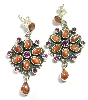 SKU 1787 - a Sunstone Earrings Jewelry Design image