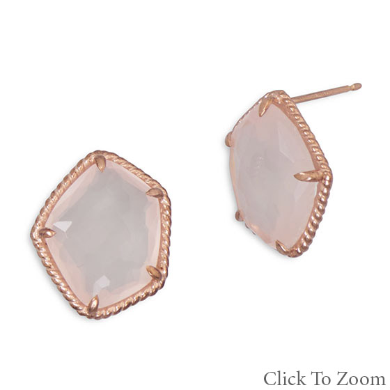 SKU 21754 - a Rose Quartz earrings Jewelry Design image