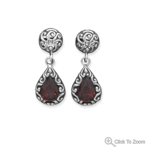SKU 21847 - a Garnet earrings Jewelry Design image