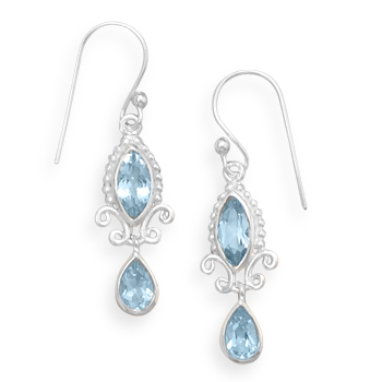 SKU 21923 - a Blue topaz earrings Jewelry Design image