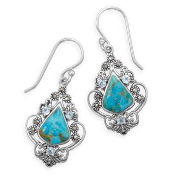 SKU 21944 - a Turquoise earrings Jewelry Design image