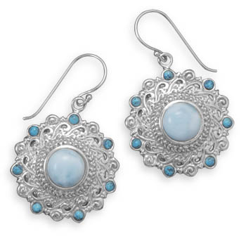 SKU 21959 - a Larimar earrings Jewelry Design image