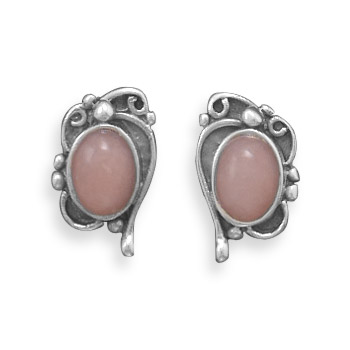 SKU 21960 - a Pink Opal earrings Jewelry Design image