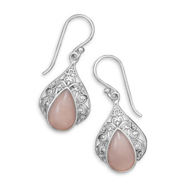 SKU 21975 - a Pink Opal earrings Jewelry Design image