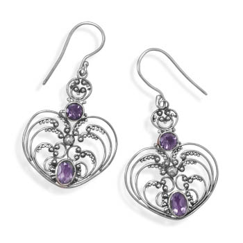 SKU 21990 - a Amethyst earrings Jewelry Design image