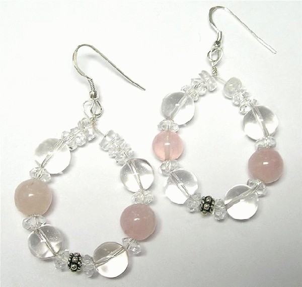 SKU 5535 - a Rose quartz Earrings Jewelry Design image