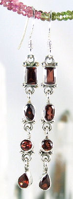 SKU 6033 - a Garnet Earrings Jewelry Design image
