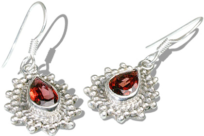 SKU 6054 - a Garnet Earrings Jewelry Design image