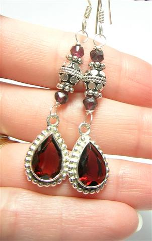 SKU 6316 - a Garnet Earrings Jewelry Design image