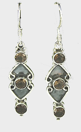 SKU 6340 - a Smoky Quartz Earrings Jewelry Design image