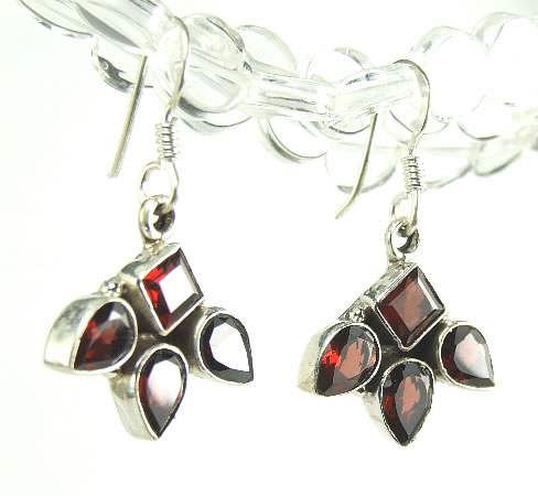 SKU 6351 - a Garnet Earrings Jewelry Design image