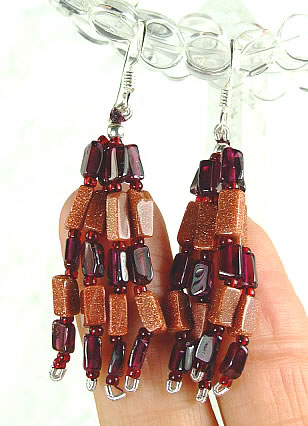 SKU 6370 - a Garnet Earrings Jewelry Design image