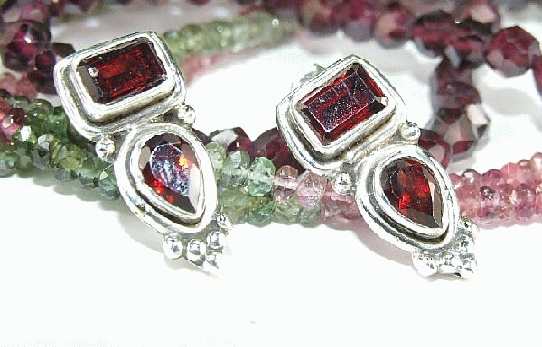 SKU 6423 - a Garnet Earrings Jewelry Design image