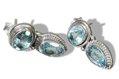 SKU 6424 - a Blue Topaz Earrings Jewelry Design image
