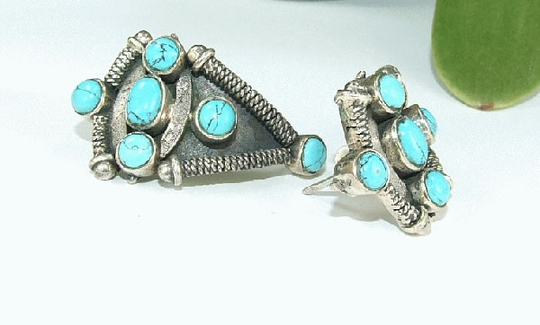 SKU 6428 - a Turquoise Earrings Jewelry Design image