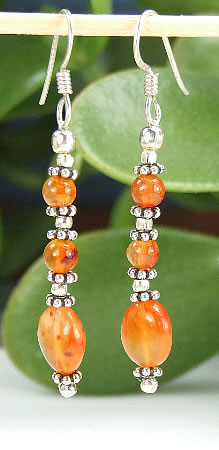SKU 6444 - a Carnelian Earrings Jewelry Design image