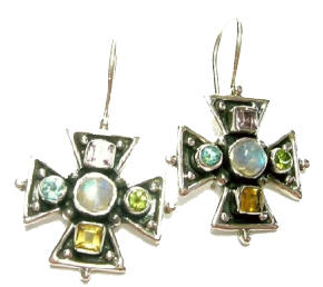 SKU 6883 - a Multi-stone Earrings Jewelry Design image