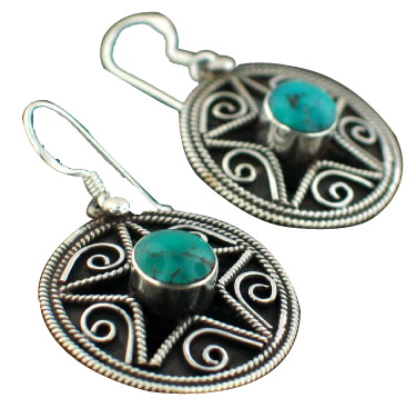 SKU 7099 - a Turquoise Earrings Jewelry Design image