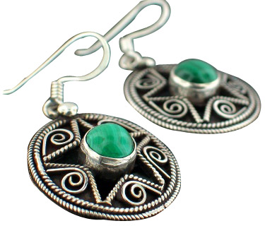 SKU 7100 - a Malachite Earrings Jewelry Design image