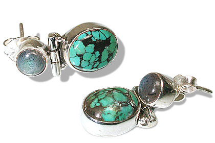 SKU 8033 - a Turquoise Earrings Jewelry Design image