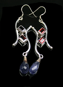 SKU 8039 - a Garnet Earrings Jewelry Design image
